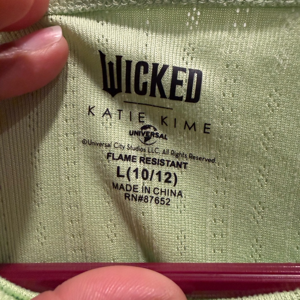 Katie K Lime Green and Pink Ribbed Pajama Top - Picture 3 of 4